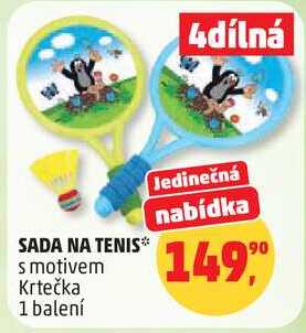 SADA NA TENIS s motivem Krtečka, 1 balení