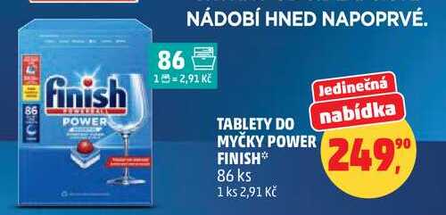 TABLETY DO MYČKY POWER FINISH, 86 ks