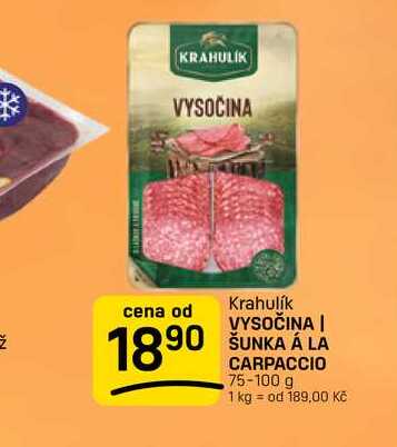 VYSOČINA | ŠUNKA Á LA CARPACCIO 75-100 g