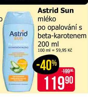 Astrid Sun mléko po opalování s beta-karotenem 200 ml