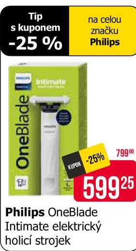 Philips OneBlade Intimate elektrický holicí strojek