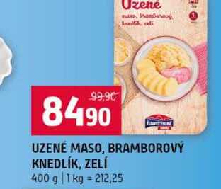 UZENÉ MASO, BRAMBOROVÝ KNEDLÍK, ZELÍ 400 g 