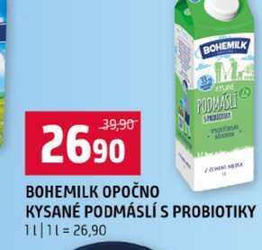 BOHEMILK OPOČNO KYSANÉ PODMÁSLÍ S PROBIOTIKY 1l