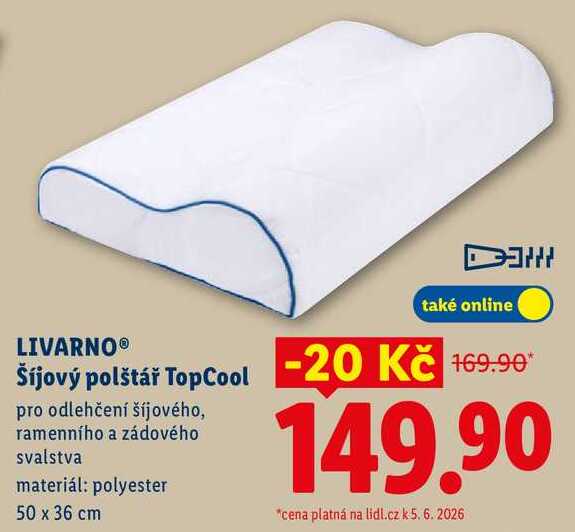 LIVARNOⓇ Šíjový polštář TopCool