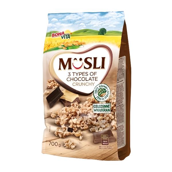 Bonavita Zapékané křupavé müsli 3 druhy čokolády