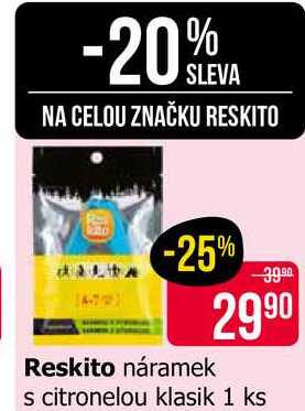 Reskito náramek s citronelou klasik 1 ks
