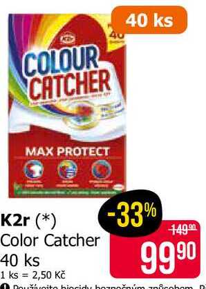 K2r Colour Catcher Prací ubrousky 40 ks