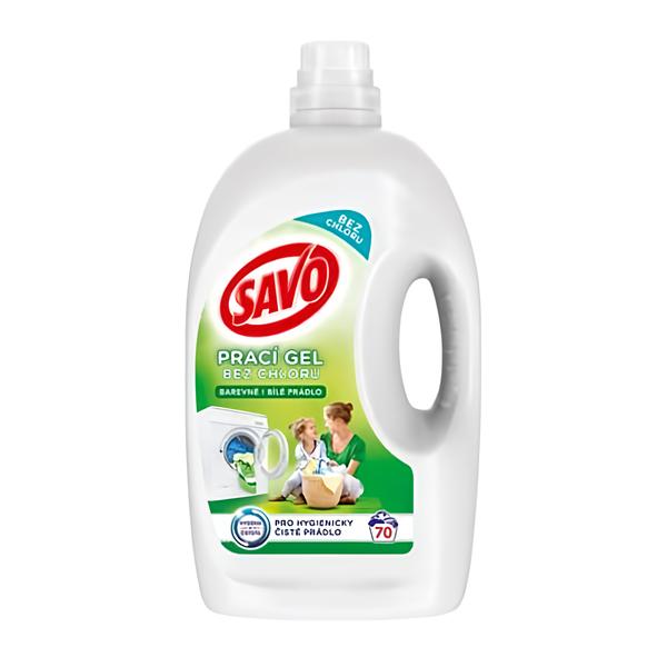 Savo Universal bez chlóru Color & White prací gel na bílé a barevné prádlo