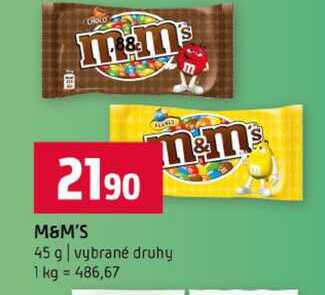 M&M'S 45 g vybrané druhy 