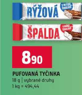 PUFOVANÁ TYČINKA 18 g vybrané druhy