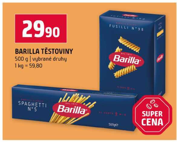 BARILLA TĚSTOVINY 500 g vybrané druhy 