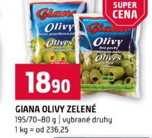 GIANA OLIVY ZELENÉ 195/70-80 g vybrané druhy