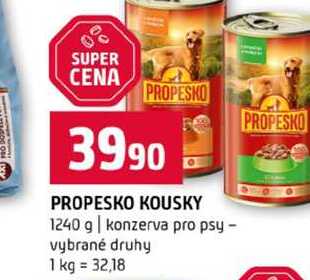 PROPESKO KOUSKY 1240 g konzerva pro psy vybrané druhy