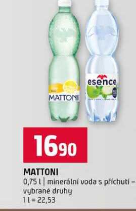 MATTONI 0,75l minerální voda s příchutí vybrané druhy