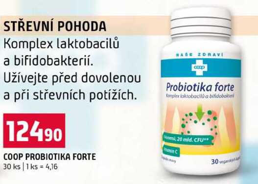 STŘEVNÍ POHODA Komplex laktobacilů a bifidobakterií. Užívejte před dovolenou a při střevních potížích