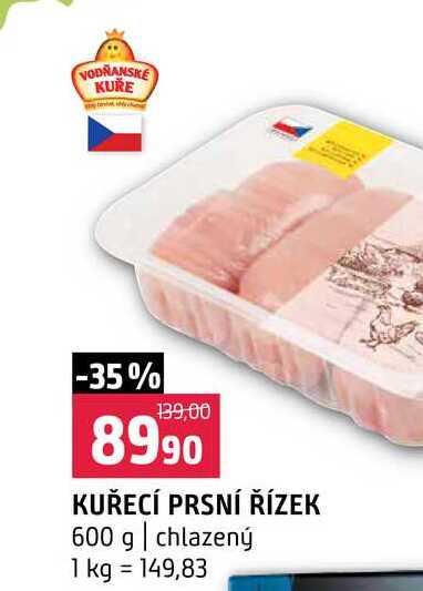 KUŘECÍ PRSNÍ ŘÍZEK 600 g chlazený
