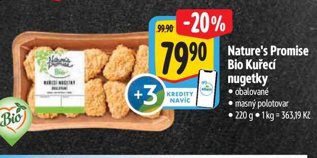 Nature's Promise Bio Kuřecí nugetky 220 g