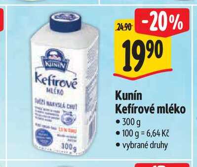  Kunín Kefírové mléko  300 g  