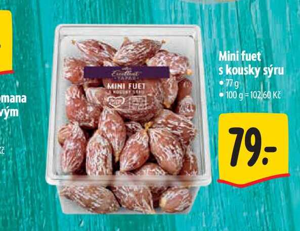 Mini fuet s kousky sýru 77 g