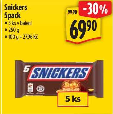 Snickers 5pack, 5 ks  