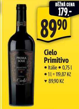 Cielo Primitivo, 0,75 l