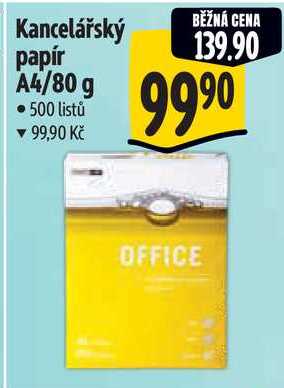 Kancelářský papír A4/80 g, 500 listů