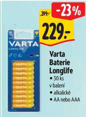 Varta Baterie Longlife, 30 ks