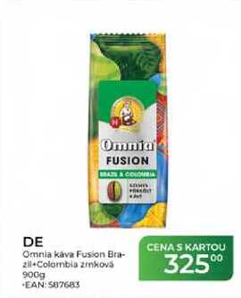 DE Omnia káva Fusion Brazil Colombia zrnková 900g  