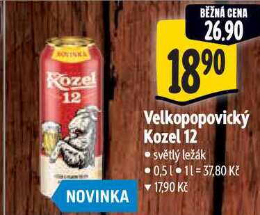 Velkopopovický Kozel 12, 0,5 l
