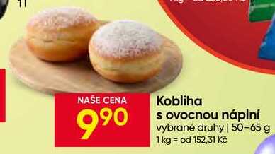 Kobliha s ovocnou náplní vybrané druhy 50-65 g