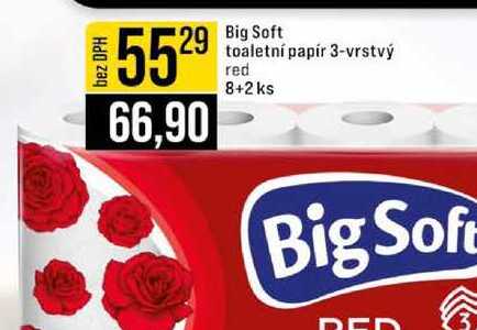 Big Soft toaletní papír 3-vrstvý red 8+2ks 