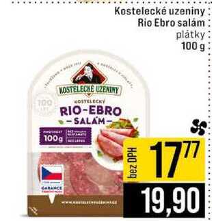 Kostelecké uzeniny Rio Ebro salám plátky 100 g