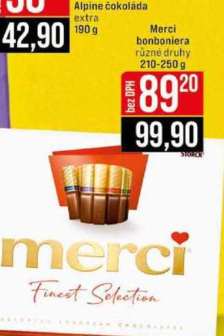 Merci bonboniera různé druhy 210-250 g