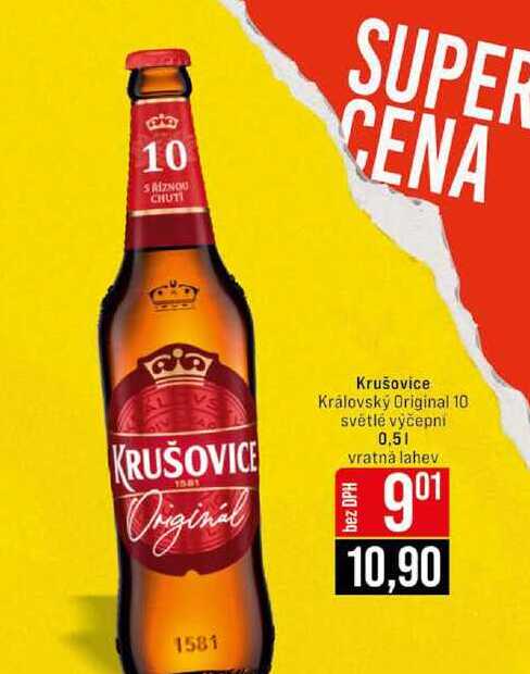 Krušovice Královský Original 10 světlé výčepní 0,5l