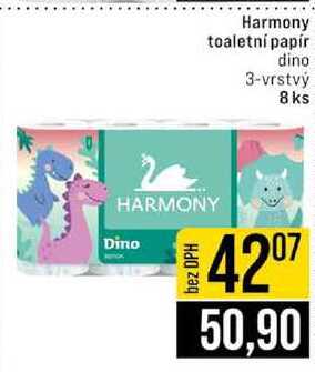 Harmony toaletní papír dino 3-vrstvý 8 ks 