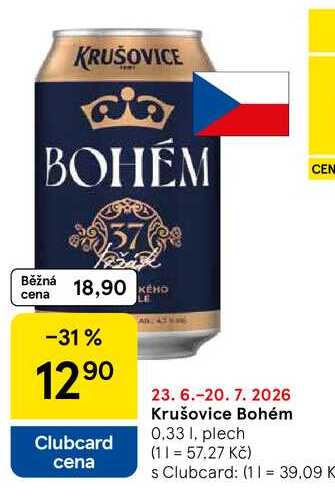 Krušovice Bohém, 0.33 l, plech