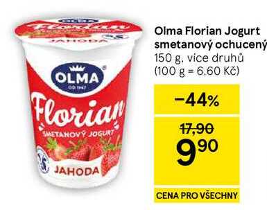 Olma Florian Jogurt smetanový ochucený, 150 g, vice druhů