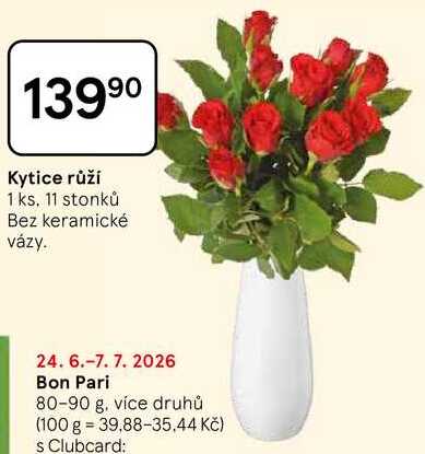Kytice růží, 1 ks. 11 stonků, Bez keramické vázy