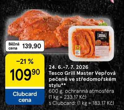 Tesco Grill Master Vepřová pečeně ve středomořském stylu, 600 g
