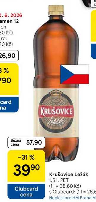 Krušovice Ležák, 1,5l (PET) 1.5l