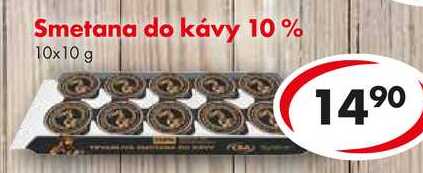 Smetana do kávy 10%, 10x 10 g