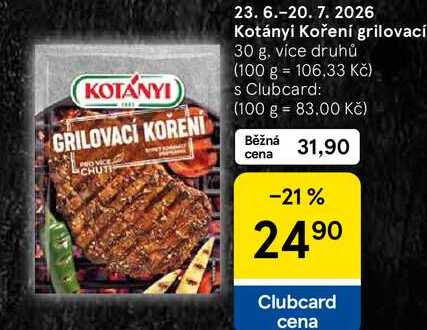 Kotányi Koření grilovací, 30 g, více druhů