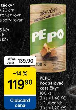 PEPO Podpalovač kostičky, 100 ks