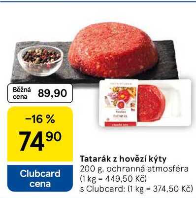 Tatarák z hovězí kýty, 200 g