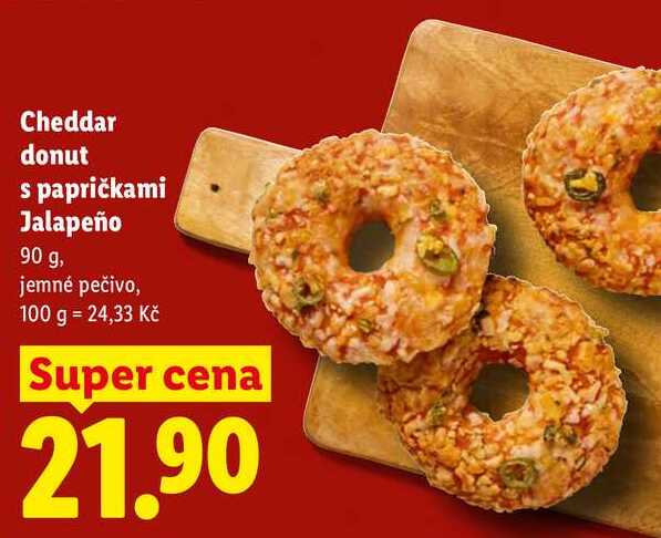 Cheddar donut s papričkami Jalapeño, 90 g 