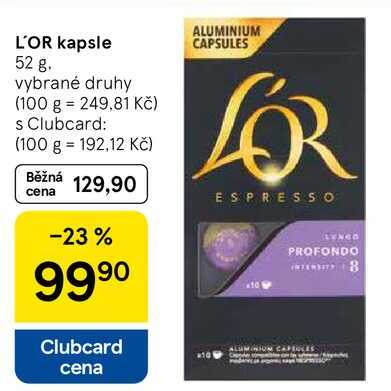 L'OR kapsle, 52 g, vybrané druhy