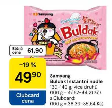Samyang Buldak Instantní nudle, 130-140 g, více druhů