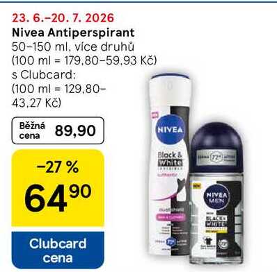 Nivea Antiperspirant, 50-150 ml, více druhů  