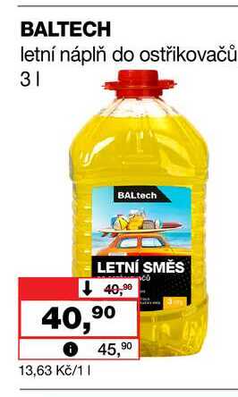 BALTECH letní náplň do ostřikovačů 3l