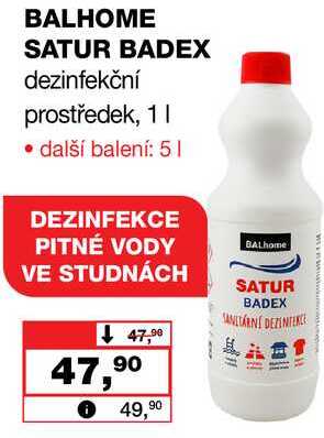 BALHOME SATUR BADEX dezinfekční prostředek, 1l